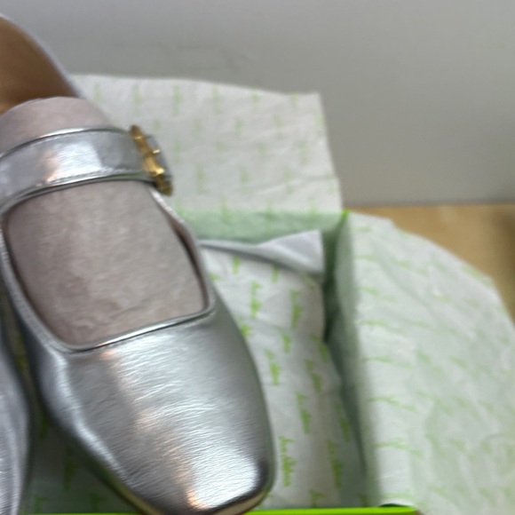 Sam Edelman Silver Flats with Gold Buckle - Picture 9 of 13